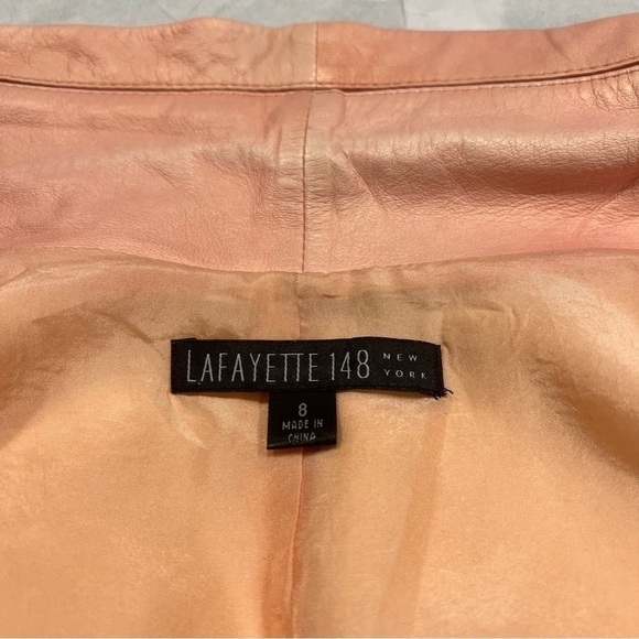 Lafayette 148 New York Leather Open Short Jacket Sz-8 - Picture 7 of 9